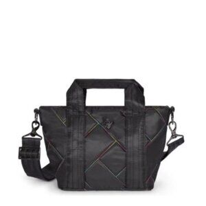 Lug Dory Mini Crossbody Bag - Waterproof Unisex Black, Rainbow Stitching, Ideal